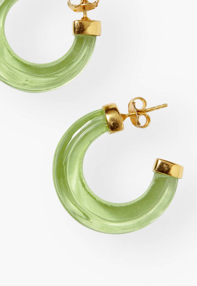 Glass earrings, Green, completeTheLook