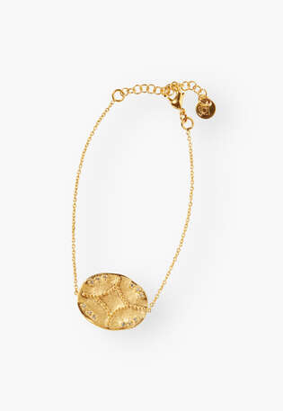 Disc bracelet, Gold, webstill
