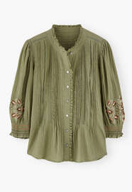 Pintuck blouse, Dusty apple, webstill
