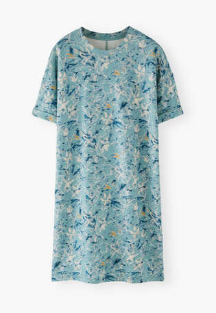 Printed dress, Aqua, webstill