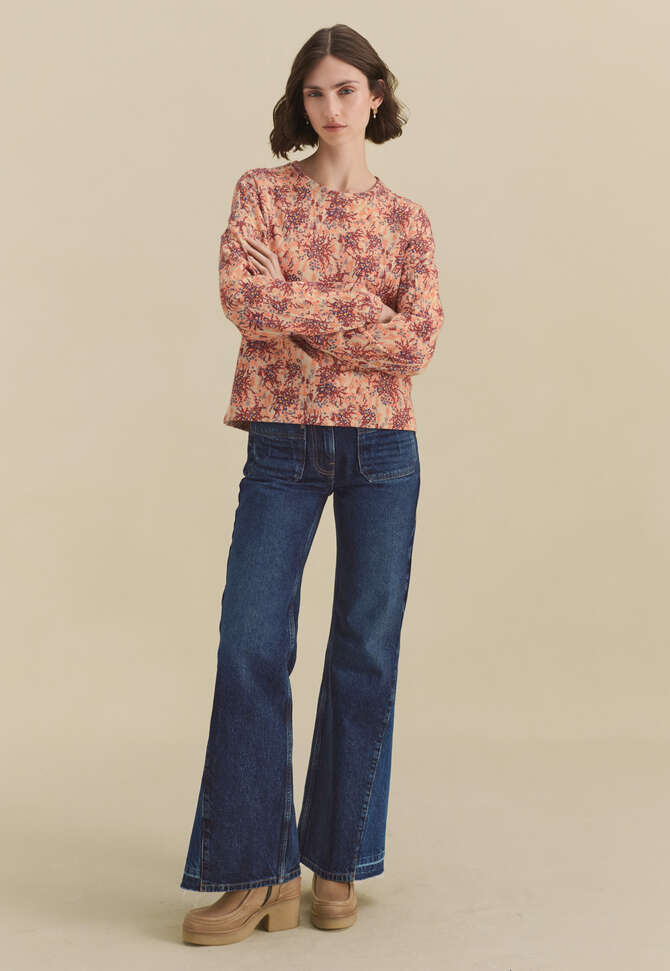 Printed sweatshirt, Ecru berry, completeTheLook
