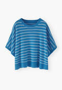 Striped poncho, Bright blue, webstill