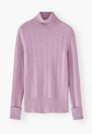 Roll-neck sweater, Pink mauve, webstill