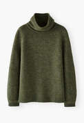 High-neck raglan sweater, Forest, webstill