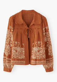 Embroidered cord jacket, Rust, webstill