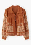 Embroidered cord jacket, Rust, webstill