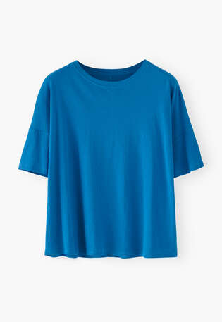 Boxy T-shirt, Electric blue, webstill