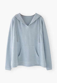 V-neck hoodie, Powder blue, webstill