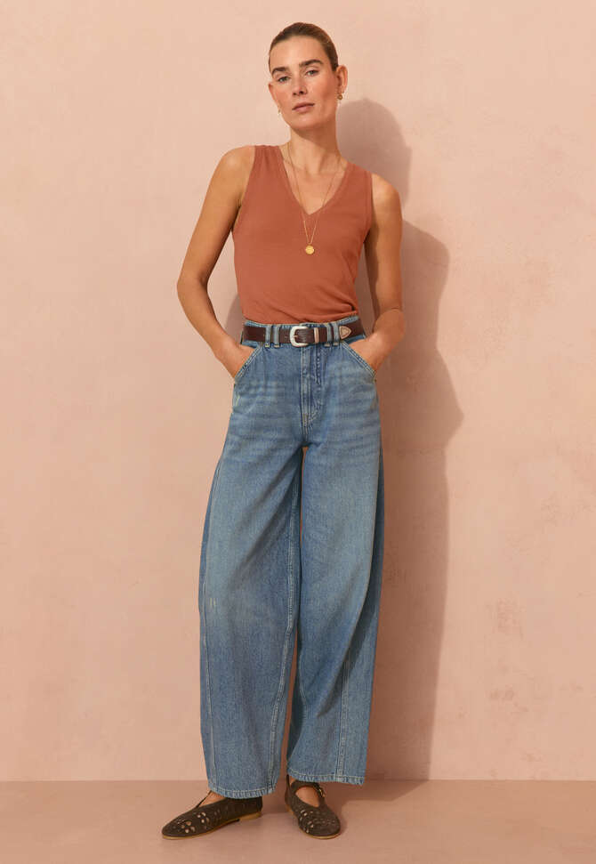 V-neck jersey vest, Chilli orange, completeTheLook