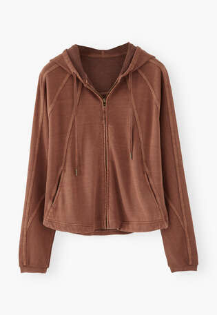 Zip-up hoodie, Red clay, webstill