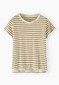 Striped t-shirt, Golden olive, webstill