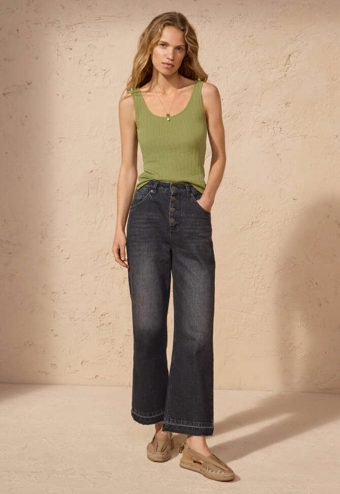 Lace-rib vest, Fern, completeTheLook