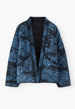 Quilted print jacket, Indigo, webstill