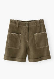 Patch-pocket shorts, Dark khaki, webstill