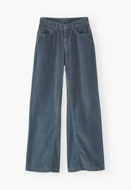 Wide-leg trousers, Washed teal, webstill