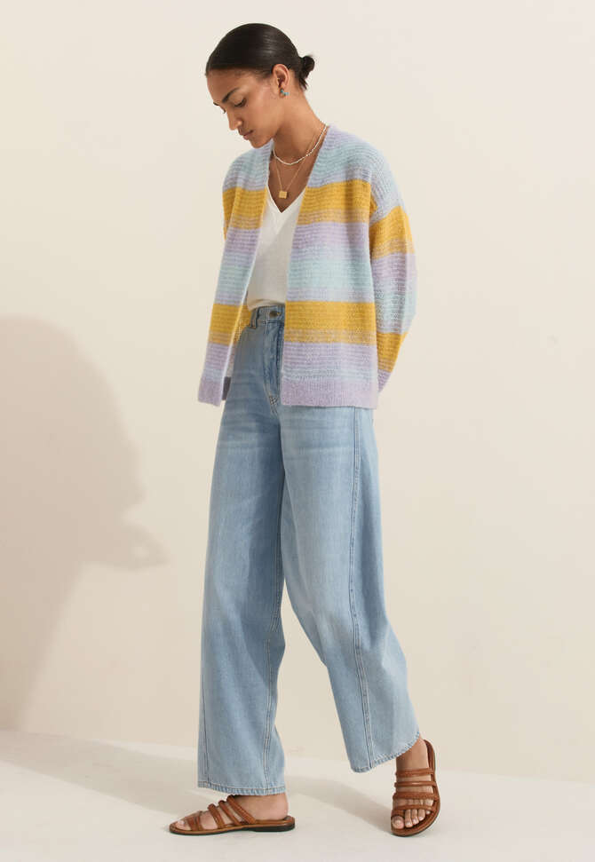 Striped cardigan, Golden sky, completeTheLook