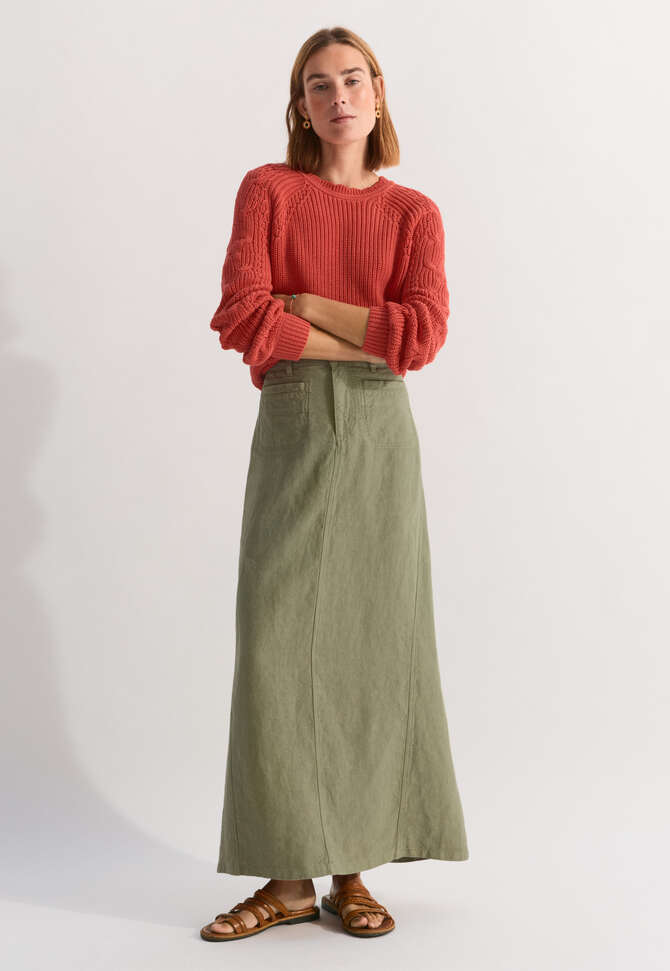 Garment-dyed skirt, Dusty sage, completeTheLook