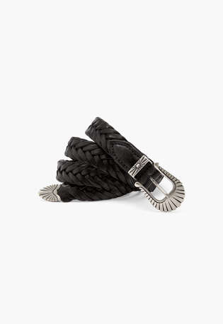 Plaited belt, Black, webstill