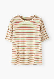 Striped T-shirt, Ecru mint, webstill