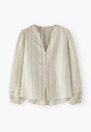 Textured striped blouse, Pebble, webstill