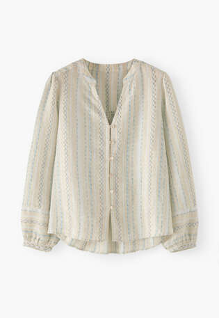 Textured striped blouse, Pebble, webstill