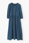 Lace-detail dress, Petrol, webstill