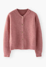Rib-stitch bomber jacket, Pink peach, webstill