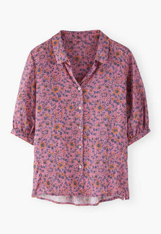 Printed blouse, Hot pink, webstill