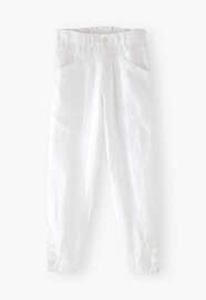 Cropped trousers, White, webstill