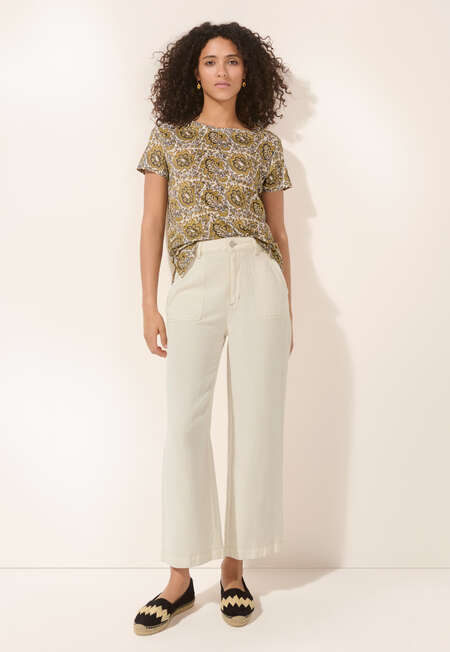 Printed T-shirt, Ecru gold, completeTheLook
