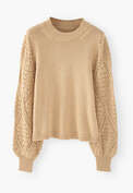 Crochet-stitch sweater, Buttercream, webstill