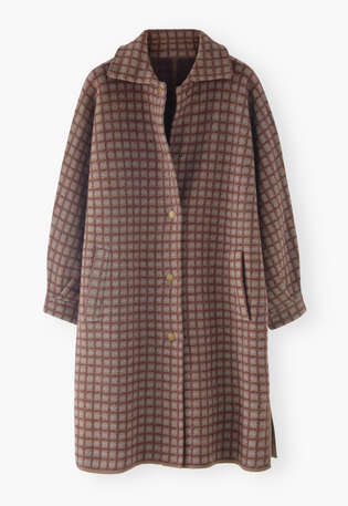 Checked jacket, Taupe burgundy, webstill