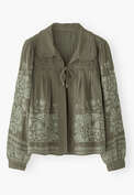Embroidered cord jacket, Grey moss, webstill