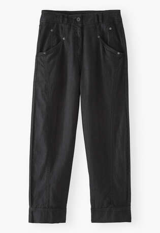 Cropped trousers, Black, webstill