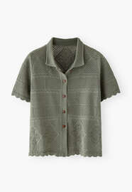 Knitted shirt, Grey khaki, webstill