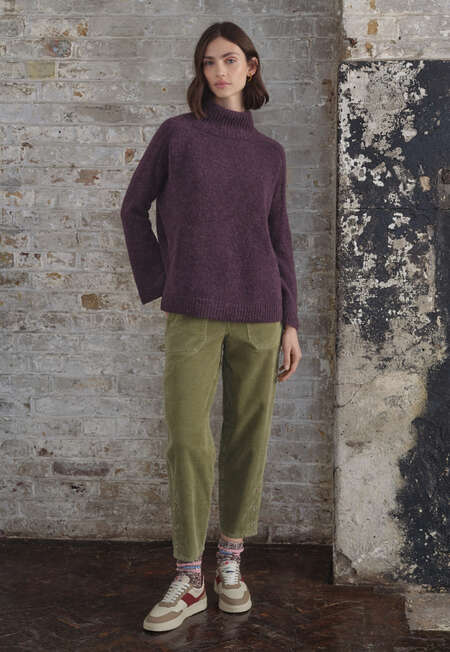High-neck sweater, Aubergine, completeTheLook