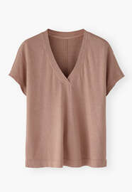 V-neck T-shirt, Fawn, webstill