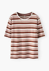 Striped T-shirt, Pearl rose, webstill