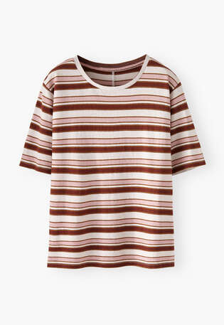 Striped T-shirt, Pearl rose, webstill