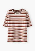 Striped T-shirt, Pearl rose, webstill