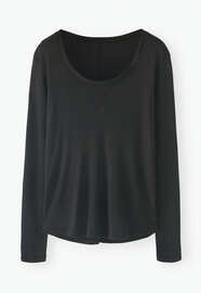 Scoop-neck top, Black, webstill