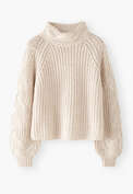 Cable-knit sweater, Ivory, webstill