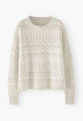 Pointelle sweater, Light grey, webstill