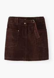 Short cord skirt, Dark chocolate, webstill