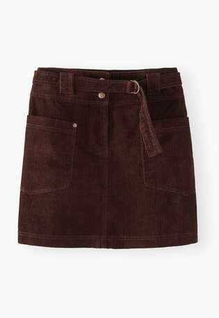 Short cord skirt, Dark chocolate, webstill