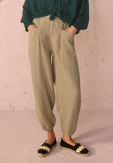 Balloon trousers, Pale khaki, completeTheLook