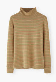 Striped roll neck, Sage flame, webstill