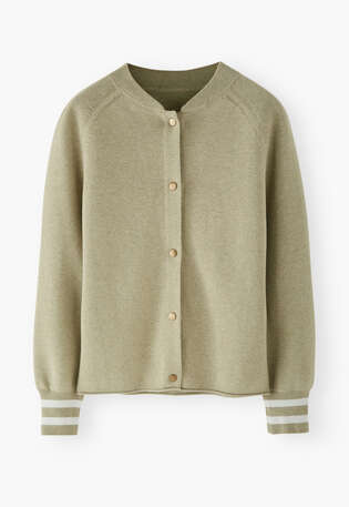 Knitted jacket, Light khaki, webstill