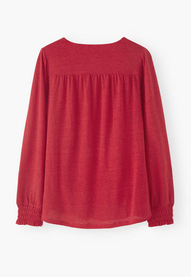 Gathered top, Bright crimson, completeTheLook
