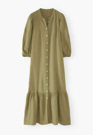 Tiered dress, Green olive, webstill